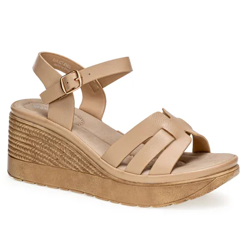 Platanitos Beige de Mujer modelo Sandalia Dama Sct Jenell pieles sintéticos mujer 2025052215213521708 Sintético Sintético