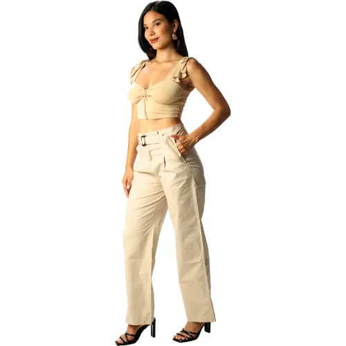 FORDAN JEANS Pantalon Mujer 3924 C/Pliegue En Cintura Y Cinturon