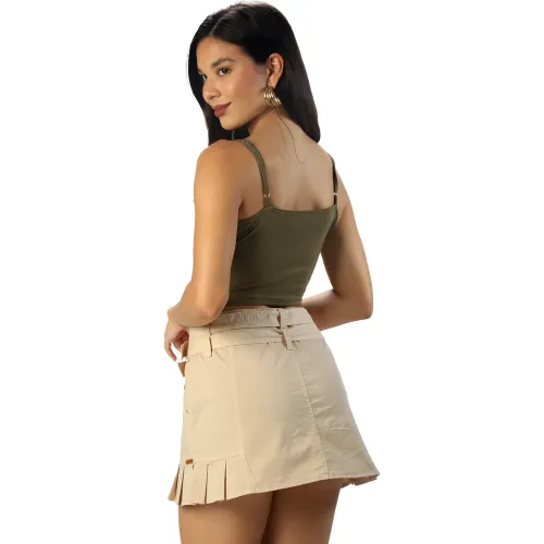 FORDAN JEANS Falda Short Mujer 3898 Con Doble Correa