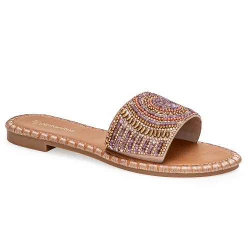 Platanitos Beige de Mujer modelo Sandalia Dama Sf Favory pieles sintéticos mujer 2025052619352631832 Sintético Sintético