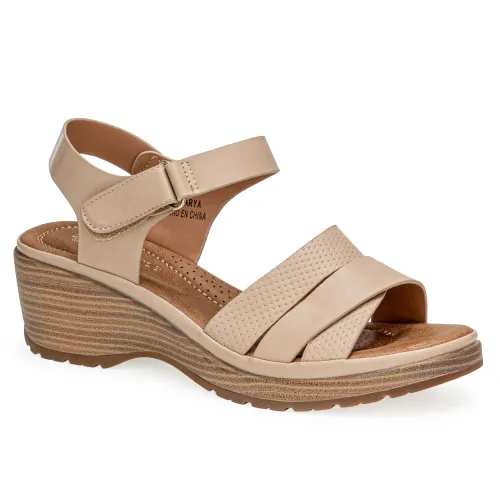 Platanitos Beige de Mujer modelo Sandalia Dama S Arya pieles sintéticos mujer 2025052812113274224 Sintético Sintético