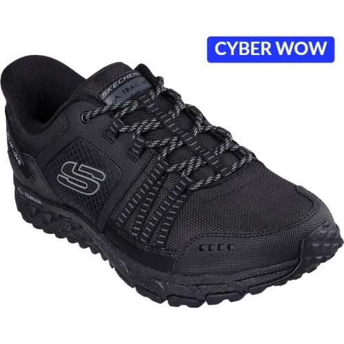 Hombre Skechers Negro Zapatillas Trail Running Hombre Escape Plan Slip-Ins
