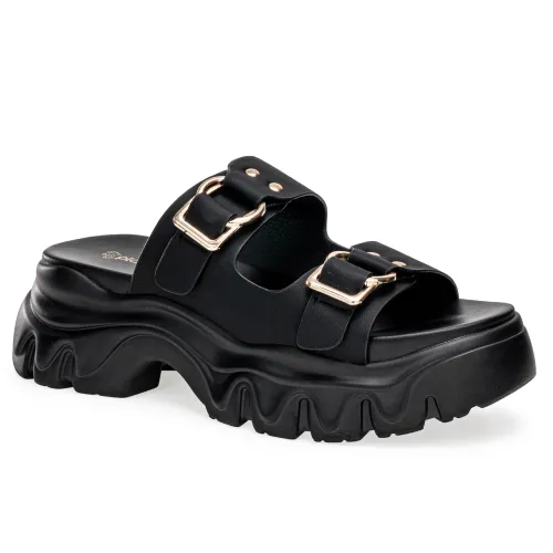 Platanitos Negro de Mujer modelo Sandalia Dama Schun Silvia negros sintéticos mujer 2025052921571953386 Sintético Sintético