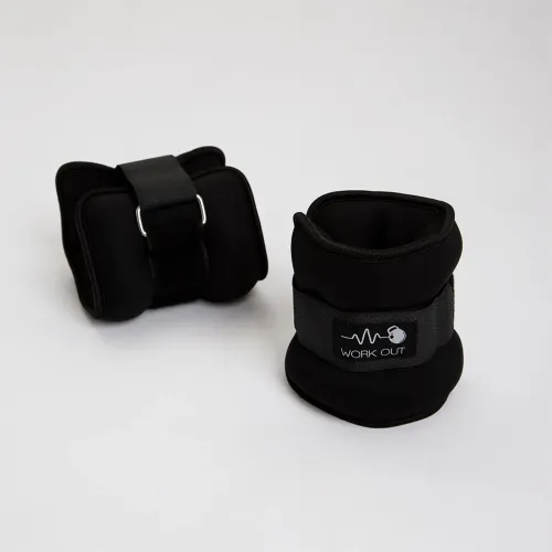 Tobillera Workout Con Peso Negro 1 Kg color negro | Platanitos