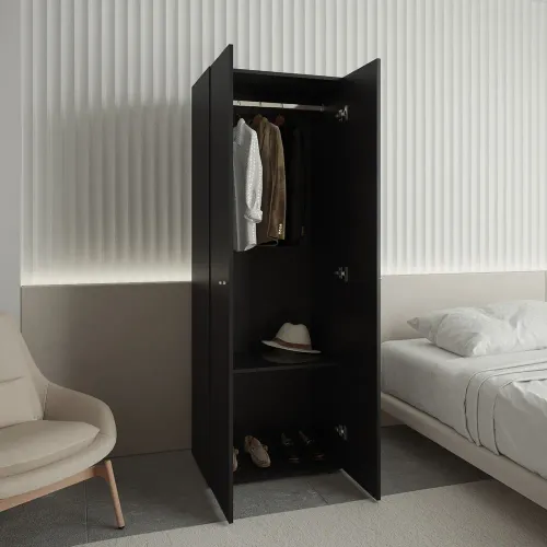 TUHOME Ropero 2 Puertas 1 Barra Tuhome