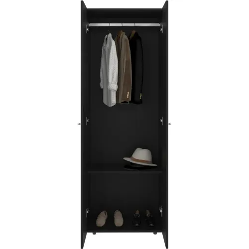 TUHOME Ropero 2 Puertas 1 Barra Tuhome