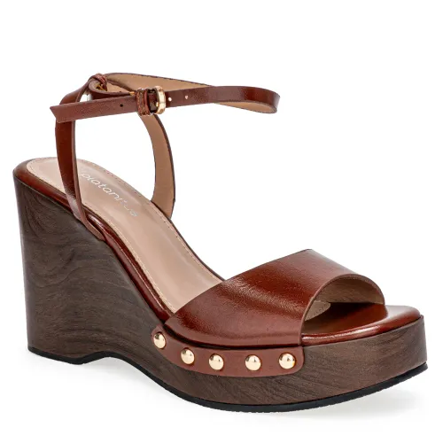 Platanitos Marron de Mujer modelo Sandalia Dama Sw Ambar marrones sintéticos mujer 2025060619081600142 Sintético Sintético