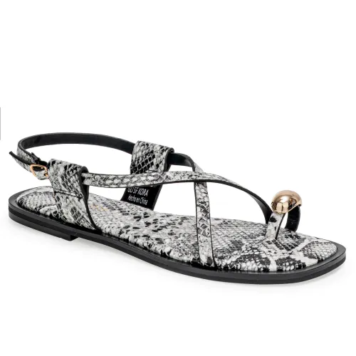 Platanitos Negro de Mujer modelo Sandalia Dama Sf Kora negros blancos sintéticos mujer 2025060619081699604 Sintético Sintético