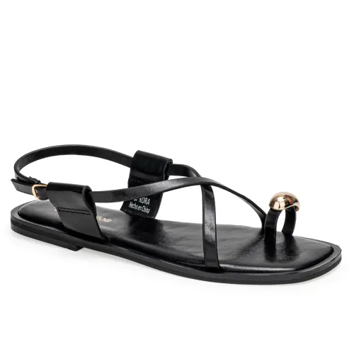 Platanitos Negro de Mujer modelo Sandalia Dama Sf Kora negros sintéticos mujer 2025060619081699640 Sintético Sintético