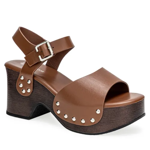 Platanitos Marron de Mujer modelo Sandalia Dama Sp Faye marrones sintéticos mujer 2025060619081699867 Sintético Sintético