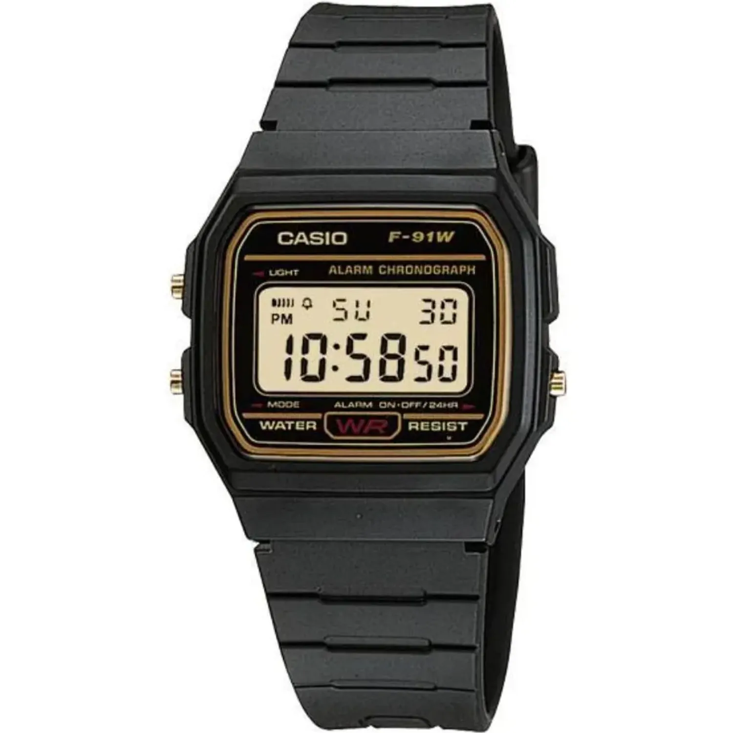 Reloj Casio Casio F-91wg-9 color negro | Platanitos