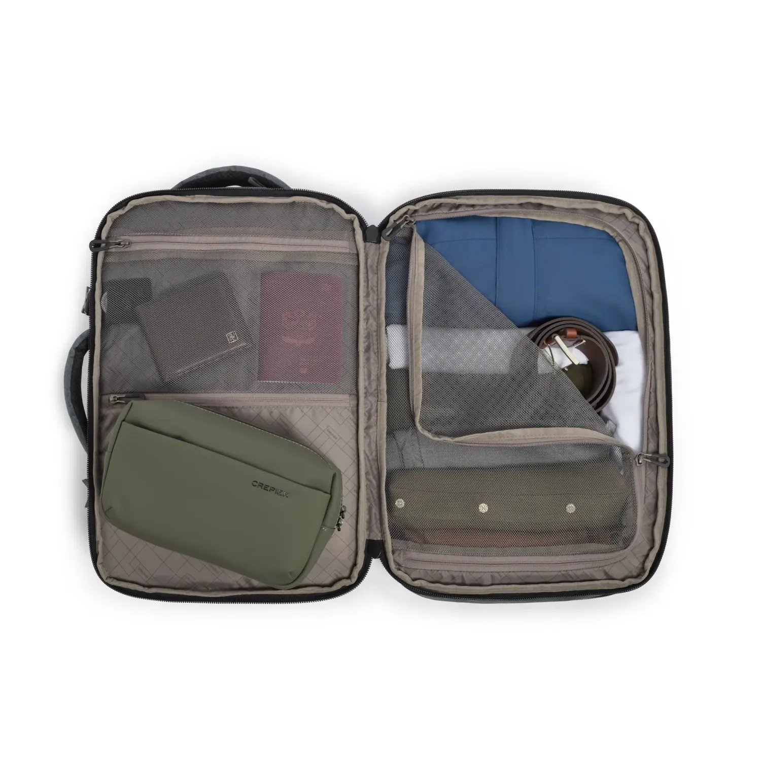 Mochila Crepier Viajera Unisex Preston 3.0 Grande color gris jaspeado | Platanitos