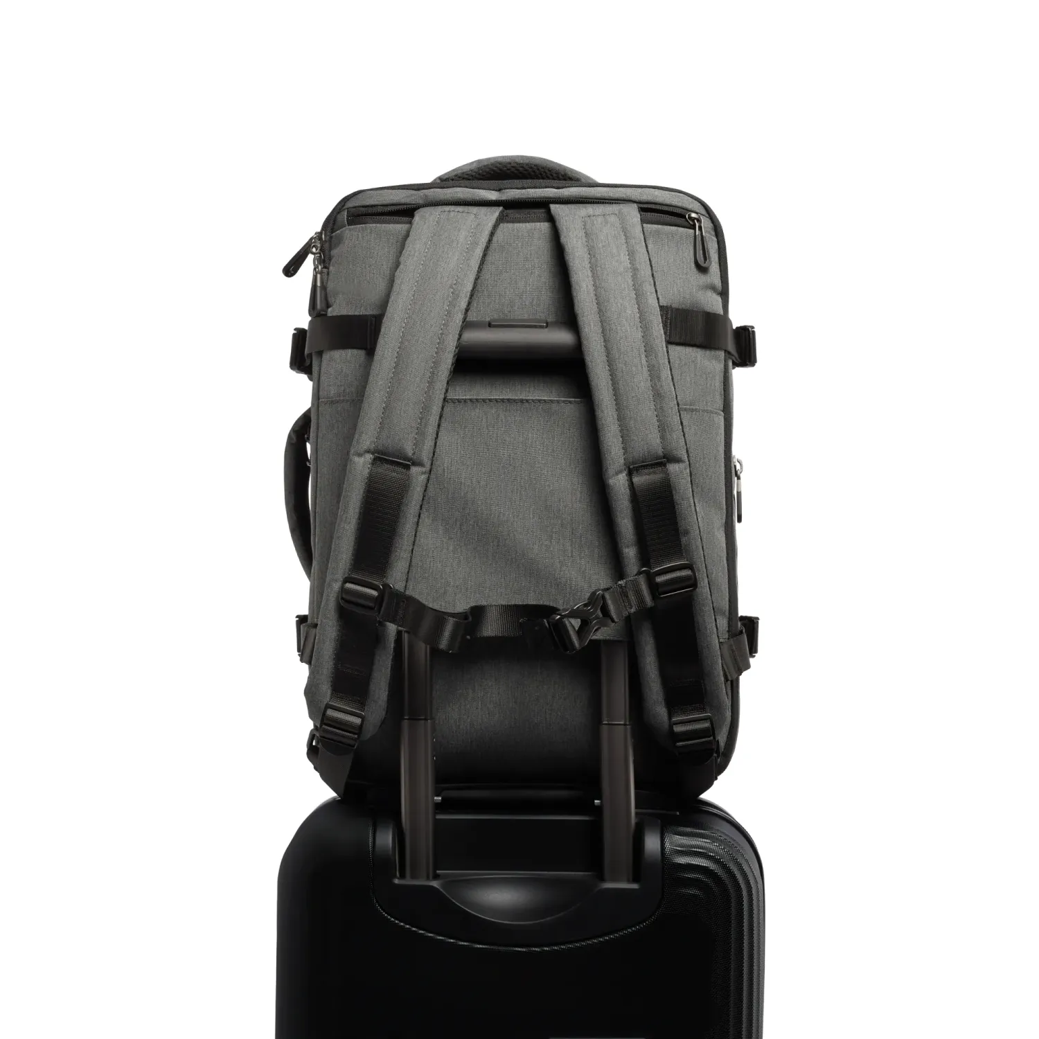 Mochila Crepier Viajera Unisex Preston 3.0 Grande color gris jaspeado | Platanitos