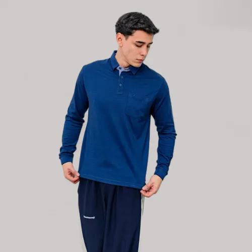 AVANT GARDE Polo Basico Hombre Cuello Box Manga Larga