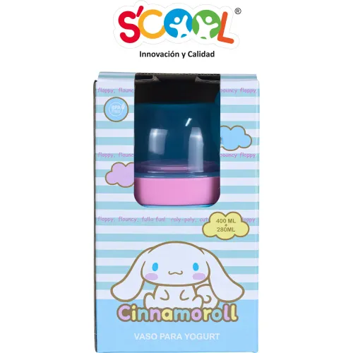 Scool Vaso Yogurt 680ml Con Cuchara Cinnamoroll