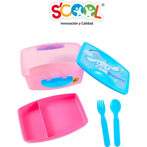 Scool Taper 1.1 Lt Con División Y Cubiertos Cinnamoroll