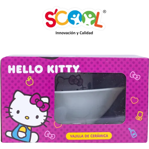 Scool Set Vajilla De Cerámica X3 Pz Hello Kitty
