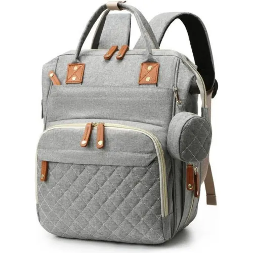 GENERICO Gris de Bebita / Bebito modelo Mochila Unisex Pañalera grises bebita 2025070920041169470  
