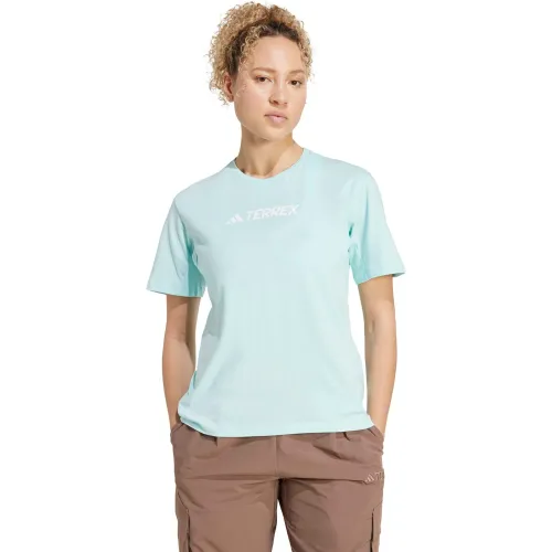 adidas Celeste de Mujer modelo Polo Outdoor Mujer W Tx Logo Tee Terrex celestes blancos mujer 2025071816024459882  