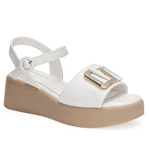 Platanitos Blanco de Mujer modelo Sandalia Dama S Glory blancos sintéticos mujer 2025071820471019532 Sintético Sintético