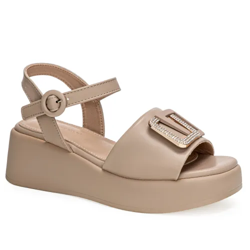 Platanitos Beige de Mujer modelo Sandalia Dama S Glory sintéticos mujer 2025071820471019550 Sintético Sintético