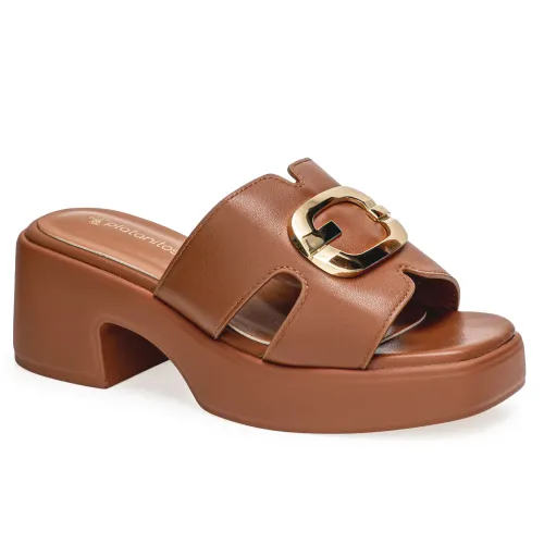 Platanitos Marron de Mujer modelo Sandalia Dama Sp Milena marrones sintéticos mujer 2025071820471019622 Sintético Sintético