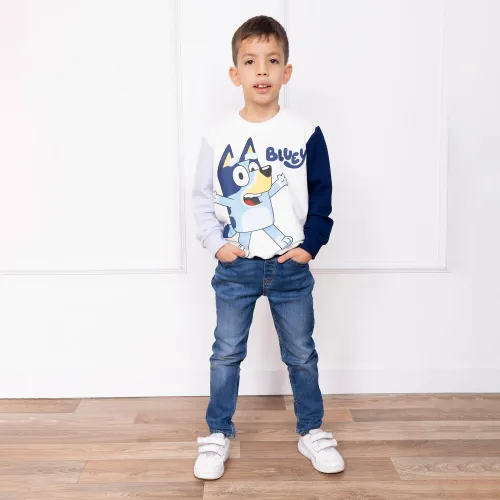 BLUEY Polera Moda Niño Contraste Blu-00