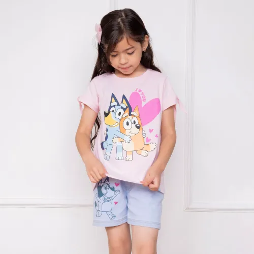 BLUEY Polo Semi Crop Con Nudos Niña Blu-00