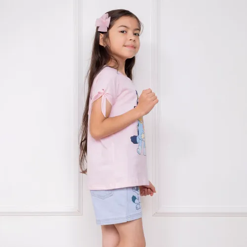 BLUEY Polo Semi Crop Con Nudos Niña Blu-00