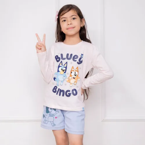 BLUEY Rosado de Niña modelo Polo Basico Cuello Redondo Manga Larga  Niña  Blu-00 rosados niña 2025072516223947203  