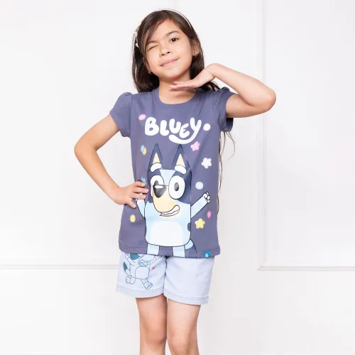 BLUEY Polo Basico Cuello Redondo Manga Corta Niña Blu-00