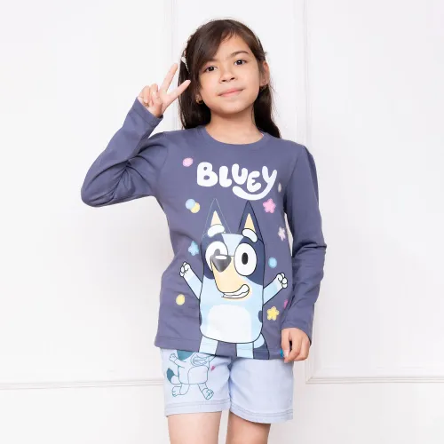 BLUEY Polo Basico Cuello Redondo Manga Larga  Niña  Blu-00