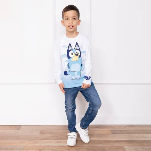 BLUEY Polo Basico Cuello Redondo Manga Larga Niño  Blu-00