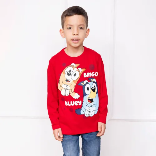 BLUEY Rojo de Niño modelo Polo Basico Cuello Redondo Manga Larga Niño  Blu-00 rojos rojas roja niño 2025072516223947338  
