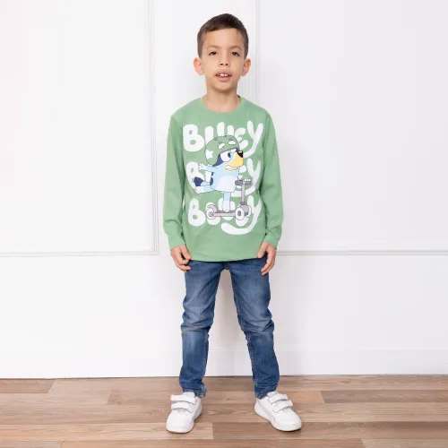 BLUEY Polo Basico Cuello Redondo Manga Larga Niño  Blu-00