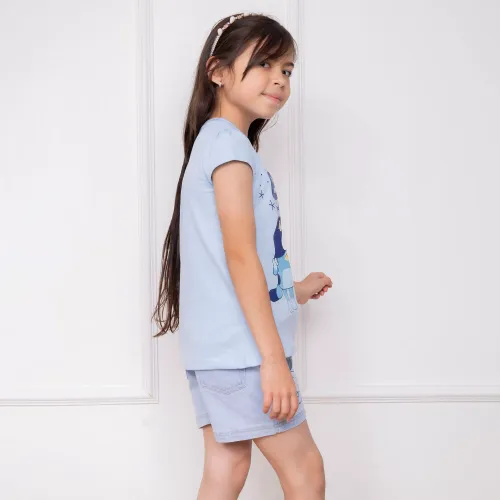 BLUEY Polo Basico Cuello Redondo Manga Corta Niña Blu-00