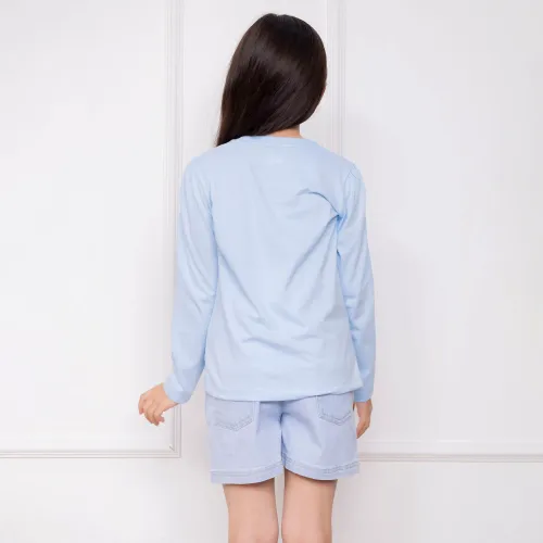 BLUEY Polo Basico Cuello Redondo Manga Larga  Niña  Blu-00