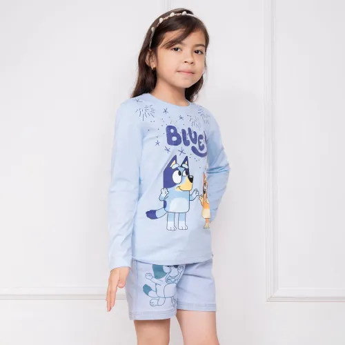 BLUEY Polo Basico Cuello Redondo Manga Larga  Niña  Blu-00