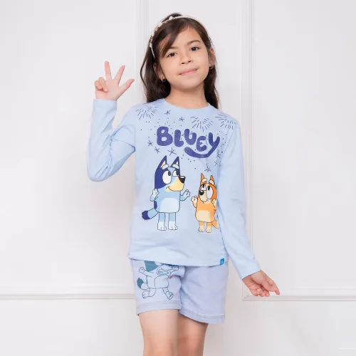 BLUEY Polo Basico Cuello Redondo Manga Larga  Niña  Blu-00