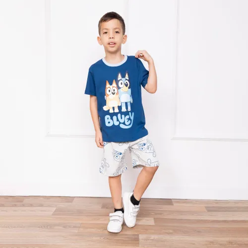 BLUEY Pijama Moda Manga Corta Con Short Niño  Blu-00