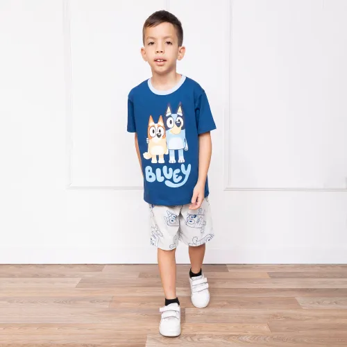 BLUEY Pijama Moda Manga Corta Con Short Niño  Blu-00