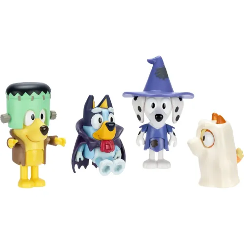 BLUEY Pack X4 Figuras S11 Bluey Y Amigos Halloween