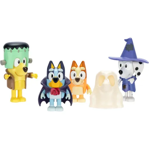 BLUEY Pack X4 Figuras S11 Bluey Y Amigos Halloween