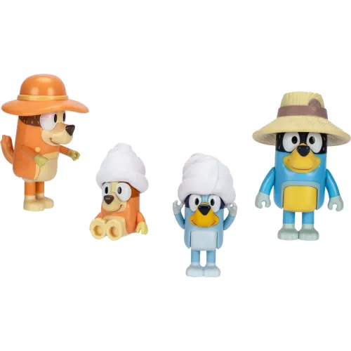 BLUEY Pack X4 Figuras S11 Bluey Viaje Familiar