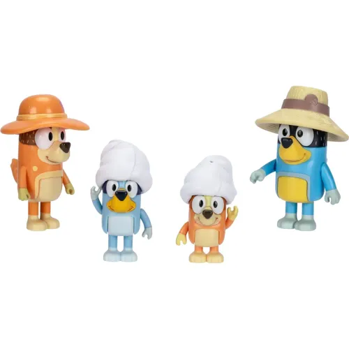 BLUEY Pack X4 Figuras S11 Bluey Viaje Familiar