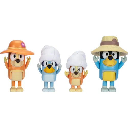 BLUEY Pack X4 Figuras S11 Bluey Viaje Familiar