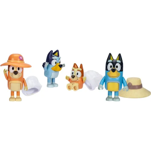 BLUEY Pack X4 Figuras S11 Bluey Viaje Familiar