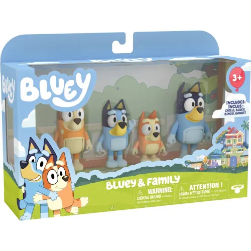 BLUEY Pack X4 Figuras S11 Bluey Y Familia