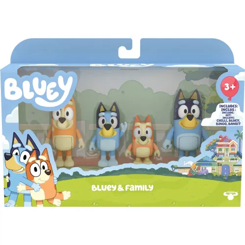 BLUEY Pack X4 Figuras S11 Bluey Y Familia