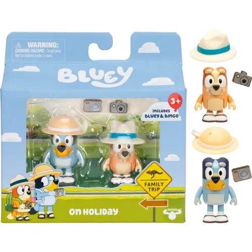 BLUEY Pack X2 Figuras Serie 11 Bluey De Vacaciones